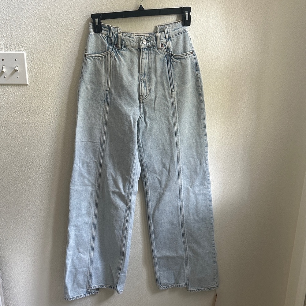 Reformation Light Blue Denim Pants